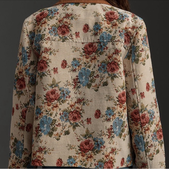 Anthropologie Avec Les Filles Floral Jacket NEUTRAL MOTIF - Picture 2 of 2